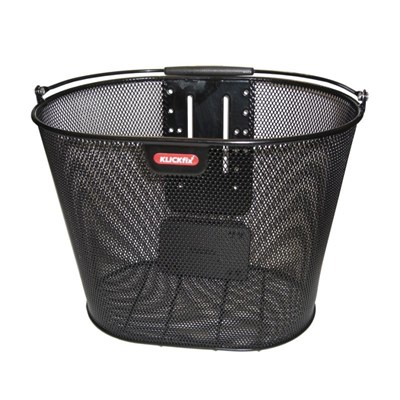 Paniers pour vélo Klickfix Panier avant Oval Plus noir maille étroite sans adaptateur